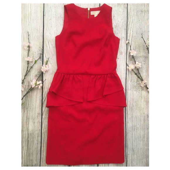 Michael Kors Dresses & Skirts - NWT red MK MICHAEL KORS sleeveless peplum dress